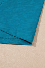 Load image into Gallery viewer, Peacock Blue Metallic Sheen Edge Scoop Neck Tank Top
