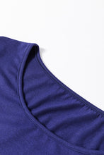 Load image into Gallery viewer, Blue Solid Top and Christmas Pants Two Piece Lounge Set
