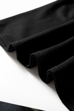 Load image into Gallery viewer, Black Varsity Contrast Banded Sleeve Shift Sweatshirt Dress
