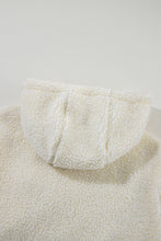 Load image into Gallery viewer, Beige Fleece Zip Up Drawstring Hooded Pocketed Jacket
