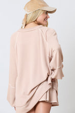 Load image into Gallery viewer, Jet Stream Corded Lantern Sleeve Top High Waist Ruffled Mini Skirt Set
