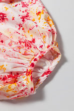 Load image into Gallery viewer, Pink Ditsy Floral Bubble Sleeve V Neck Blouse
