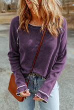 Load image into Gallery viewer, Tillandsia Purple Textured Round Neck Long Sleeve Top
