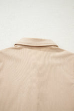 Load image into Gallery viewer, Dearlovers Oatmeal Corduroy Half Button Collared Long Sleeve Mini Dress
