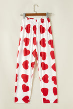Load image into Gallery viewer, Red Ruffled Tank Top And Heart Print Pants Lounge Set
