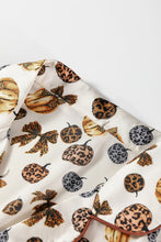 Load image into Gallery viewer, Beige Leopard Pumpkin Allover Halloween 2pcs Pajama Set
