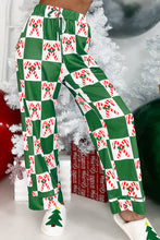 Load image into Gallery viewer, Green Holly Jolly Checkered Pattern 2pcs Long Pajama Set
