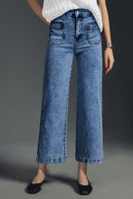 Load image into Gallery viewer, Sky Blue Chic Patch Pocket Straight Leg Loose Jeans
