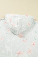 Load image into Gallery viewer, Gray Floral Print Plus Size Loose Hoodie

