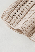 Load image into Gallery viewer, Smoke Gray Hollow-out Cable Knit Cropped Sweater
