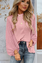 Load image into Gallery viewer, Gossamer Pink Swiss Dot Balloon Sleeve Loose Blouse
