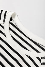 Load image into Gallery viewer, Black Stripe Raglan Sleeve Side Slits Loose Sweatshirt
