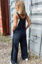 Load image into Gallery viewer, Sail Blue Plaid Print Buttoned Pocketed High Waist Overall
