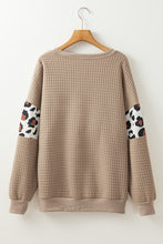 Load image into Gallery viewer, Parchment Leopard Quilted Patchwork Crew Neck Sweatshirt
