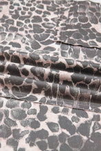 Load image into Gallery viewer, Khaki Plus Size Leopard Print Raw Edge Patch Pocket Drawstring Loose Pants
