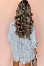 Load image into Gallery viewer, DEAR-LOVER Stripe Roll-tab Sleeve Pocketed Long Shirt
