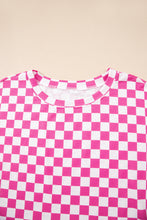 Load image into Gallery viewer, Pink Checkerboard T Shirt and High Waist Skorts 2 Piece Outfit

