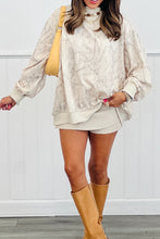 Load image into Gallery viewer, Khaki Camo Mock Neck Baggy Sweatshirt
