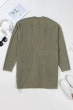 Load image into Gallery viewer, Seagrass Waffle Knit Drop Shoulder Open Front Pocketed Plus Size Cardigan
