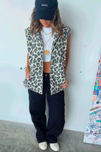 Load image into Gallery viewer, Brown Leopard Open Front Jacket Vest
