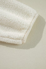 Load image into Gallery viewer, White Fleece Placket Turn-down Collar Drop Shoulder Sweatshirt
