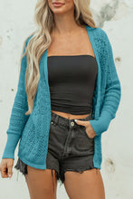 Load image into Gallery viewer, Lapis Mix Pattern Hollowed Knit Open Front Cardigan

