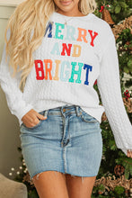 Load image into Gallery viewer, Dearlovers White Merry And Bright Cable Knit Pullover Sweatshirt
