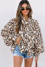 Load image into Gallery viewer, Jet Stream Oversized Leopard Print Balloon Sleeve Casual Shirt
