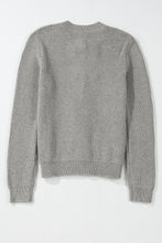 Load image into Gallery viewer, Philippine Gray Ribbed Knit Bow Front Buttoned Cardigan
