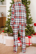 Load image into Gallery viewer, Red Christmas Plaid Print Two Piece Long Sleeve Pajamas Set
