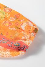 Load image into Gallery viewer, Orange Floral Patchwork Print Cut out Tied Back Bracelet Sleeve Maxi Dress
