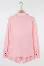 Load image into Gallery viewer, Light Pink 3 Pcs Crop Tank Top Shorts with Cardigan Lounge Set
