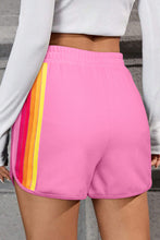 Load image into Gallery viewer, Bonbon Color Block Stripes Elastic High Waist Active Shorts
