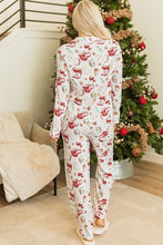 Load image into Gallery viewer, White Christmas Pattern Long Sleeve Shirt and Pants Pajama Set
