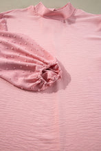 Load image into Gallery viewer, Gossamer Pink Swiss Dot Balloon Sleeve Loose Blouse

