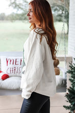 Load image into Gallery viewer, White Pearl Plaid Christmas Tree Patched Drop Shoulder Sweatshirt
