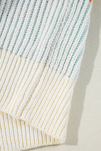 Load image into Gallery viewer, Multicolour Colorblock Textured Knit Bubble Sleeve Sweater
