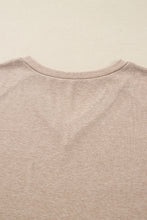 Load image into Gallery viewer, Oatmeal V Neck Contrast Lace Patchwork Long Sleeve Top
