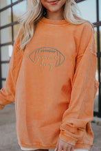 Load image into Gallery viewer, Orange Rugby Game Day Embroidered Corduroy Sweatshirt
