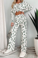 Load image into Gallery viewer, Beige Leopard Animal Print Long Sleeve and Pants Loungewear Set
