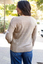 Load image into Gallery viewer, Khaki Star Pattern Drop Shoulder Sweater
