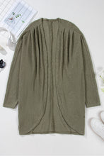 Load image into Gallery viewer, Seagrass Waffle Knit Drop Shoulder Open Front Pocketed Plus Size Cardigan
