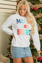 Load image into Gallery viewer, Dearlovers White Merry And Bright Cable Knit Pullover Sweatshirt
