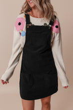 Load image into Gallery viewer, Black Solid Front Pockets Sleeveless Corduroy Overall Dress

