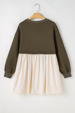 Load image into Gallery viewer, Jungle Green Sweatshirt Poplin Mini Dress
