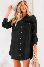 Load image into Gallery viewer, Medium Grey Beau Chest Pocket Raw Hem Denim Loose Shirt Dress
