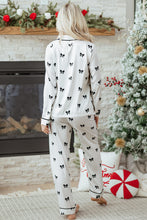 Load image into Gallery viewer, White Bows Print Two Piece Sleepwear
