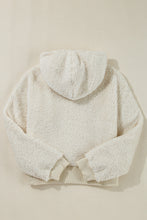Load image into Gallery viewer, White Contrast Ribbed Edge Plush Hoodie
