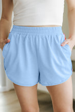 Load image into Gallery viewer, Beau Blue Color Block Stripes Elastic High Waist Active Shorts
