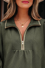 Load image into Gallery viewer, Dearlove Jungle Green Quarter Zip Collar Bracelet Sleeve Textured Mini Dress
